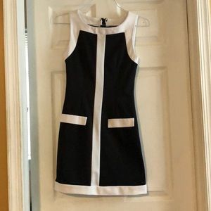 Black & White Twiggy Style 60's Mod Mini Dress